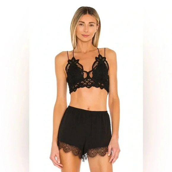 Free People black Adela lace bralette - Picture 3 of 11